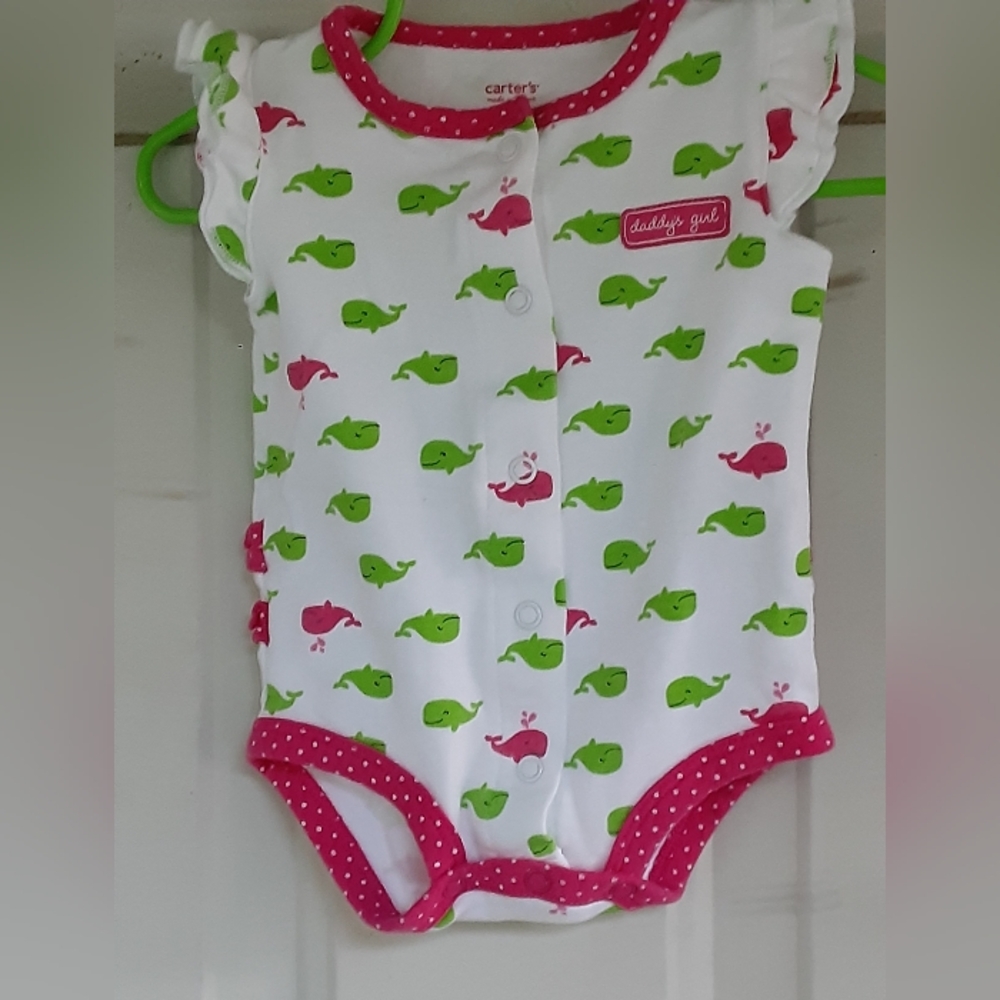 Carter's made with love Baby Girl Sunsuit/Onesie Size 3M Says "daddy's girl"